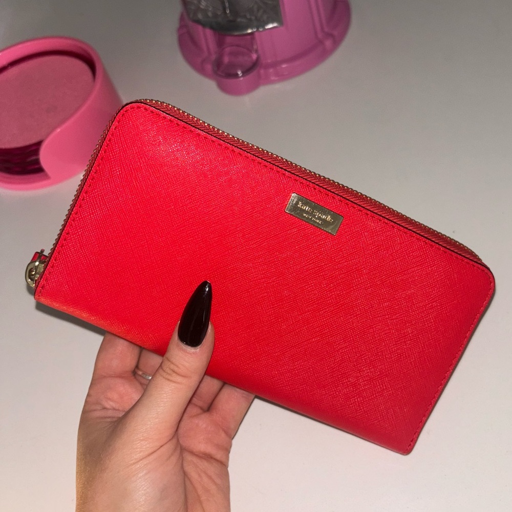 Kate Spade Large Continental Wallet | Vibrant Red | Slightly Used